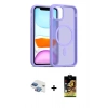 MARSİLYAN™- iPhone 11 Kılıf Siluet Minimal Prime - Siyah Buffer Cam Ekran Koruyucu + Pers Alüminyum Kamera Lens - GI