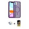 MARSİLYAN™- iPhone 11 Kılıf Siluet Minimal Prime - Siyah Buffer Cam Ekran Koruyucu + Pers Alüminyum Kamera Lens - GI