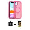 MARSİLYAN™- iPhone 11 Kılıf Siluet Minimal Prime - Siyah Buffer Cam Ekran Koruyucu + PVD Metal Kamera Lens - YL