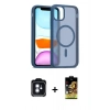 MARSİLYAN™- iPhone 11 Kılıf Siluet Minimal Prime - Siyah Buffer Cam Ekran Koruyucu + PVD Metal Kamera Lens - MI