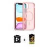 MARSİLYAN™- iPhone 11 Kılıf Siluet Minimal Prime - Siyah Buffer Cam Ekran Koruyucu + PVD Metal Kamera Lens - YL