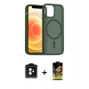 MARSİLYAN™- iPhone 11 Kılıf Siluet Minimal Prime - Siyah Buffer Cam Ekran Koruyucu + PVD Metal Kamera Lens - YL