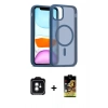 MARSİLYAN™- iPhone 11 Kılıf Siluet Minimal Prime - Siyah Buffer Cam Ekran Koruyucu + PVD Metal Kamera Lens - YL