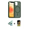 MARSİLYAN™- iPhone 11 Kılıf Siluet Minimal Prime - Siyah Buffer Cam Ekran Koruyucu + Raze Metal Kamera Lens - MI