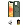MARSİLYAN™- iPhone 11 Kılıf Siluet Minimal Prime - Siyah Buffer Cam Ekran Koruyucu + Raze Metal Kamera Lens - GS