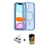 MARSİLYAN™- iPhone 11 Kılıf Siluet Minimal Prime - Siyah Buffer Cam Ekran Koruyucu + Raze Metal Kamera Lens - GS