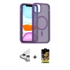 MARSİLYAN™- iPhone 11 Kılıf Siluet Minimal Prime - Siyah Buffer Cam Ekran Koruyucu + Raze Metal Kamera Lens - GS