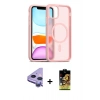 MARSİLYAN™- iPhone 11 Kılıf Siluet Minimal Prime - Siyah Buffer Cam Ekran Koruyucu + Raze Metal Kamera Lens - MR