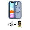 MARSİLYAN™- iPhone 11 Kılıf Siluet Minimal Prime - Siyah Buffer Cam Ekran Koruyucu + Raze Metal Kamera Lens - GS