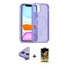 MARSİLYAN™- iPhone 11 Kılıf Siluet Minimal Prime - Siyah Buffer Cam Ekran Koruyucu + Raze Metal Kamera Lens - MR