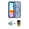 MARSİLYAN™- iPhone 11 Kılıf Siluet Minimal Prime - Siyah Buffer Cam Ekran Koruyucu + Raze Metal Kamera Lens - MI