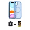 MARSİLYAN™- iPhone 11 Kılıf Siluet Minimal Prime - Siyah Buffer Cam Ekran Koruyucu + PVD Metal Kamera Lens - SH