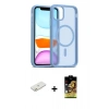 MARSİLYAN™- iPhone 11 Kılıf Siluet Minimal Prime - Siyah Buffer Cam Ekran Koruyucu + Renkli Kamera Lens Koruma Cam - TU