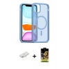 MARSİLYAN™- iPhone 11 Kılıf Siluet Minimal Prime - Siyah Buffer Cam Ekran Koruyucu + Renkli Kamera Lens Koruma Cam - YL