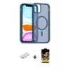MARSİLYAN™- iPhone 11 Kılıf Siluet Minimal Prime - Siyah Buffer Cam Ekran Koruyucu + Renkli Kamera Lens Koruma Cam - YL