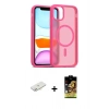 MARSİLYAN™- iPhone 11 Kılıf Siluet Minimal Prime - Siyah Buffer Cam Ekran Koruyucu + Renkli Kamera Lens Koruma Cam - YL