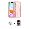 MARSİLYAN™- iPhone 11 Kılıf Siluet Minimal Prime - Siyah Buffer Hayalet Cam Ekran Koruyucu + Gökkuşağı Pers Alüminyum Kamera Lens
