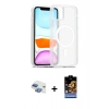 MARSİLYAN™- iPhone 11 Kılıf Siluet Minimal Prime - Siyah Buffer Hayalet Cam Ekran Koruyucu + Gökkuşağı Pers Alüminyum Kamera Lens