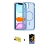 MARSİLYAN™- iPhone 11 Kılıf Siluet Minimal Prime - Siyah Buffer Hayalet Cam Ekran Koruyucu + Rainbow Kamera Lens Koruma Cam - KI