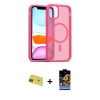 MARSİLYAN™- iPhone 11 Kılıf Siluet Minimal Prime - Siyah Buffer Hayalet Cam Ekran Koruyucu + Rainbow Kamera Lens Koruma Cam - KI