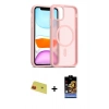 MARSİLYAN™- iPhone 11 Kılıf Siluet Minimal Prime - Siyah Buffer Hayalet Cam Ekran Koruyucu + Rainbow Kamera Lens Koruma Cam - KI