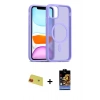 MARSİLYAN™- iPhone 11 Kılıf Siluet Minimal Prime - Siyah Buffer Hayalet Cam Ekran Koruyucu + Rainbow Kamera Lens Koruma Cam - KI