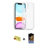MARSİLYAN™- iPhone 11 Kılıf Siluet Minimal Prime - Siyah Buffer Hayalet Cam Ekran Koruyucu + Rainbow Kamera Lens Koruma Cam - KI