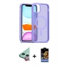 MARSİLYAN™- iPhone 11 Kılıf Siluet Minimal Prime - Siyah Buffer Hayalet Cam Ekran Koruyucu + Raze Metal Kamera Lens - KI
