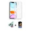 MARSİLYAN™- iPhone 11 Kılıf Siluet Minimal Prime - Siyah Buffer Hayalet Cam Ekran Koruyucu + Raze Metal Kamera Lens - KI