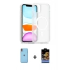 MARSİLYAN™- iPhone 11 Kılıf Siluet Minimal Prime - Siyah Buffer Hayalet Cam Ekran Koruyucu + Neon Fosforlu Kamera Lens - TU