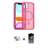 MARSİLYAN™- iPhone 11 Kılıf Siluet Minimal Prime - Siyah Buffer Hayalet Cam Ekran Koruyucu + Pers Alüminyum Kamera Lens - GI