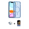 MARSİLYAN™- iPhone 11 Kılıf Siluet Minimal Prime - Siyah Buffer Hayalet Cam Ekran Koruyucu + Pers Alüminyum Kamera Lens - GI