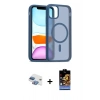 MARSİLYAN™- iPhone 11 Kılıf Siluet Minimal Prime - Siyah Buffer Hayalet Cam Ekran Koruyucu + Pers Alüminyum Kamera Lens - GI