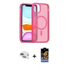 MARSİLYAN™- iPhone 11 Kılıf Siluet Minimal Prime - Siyah Buffer Hayalet Cam Ekran Koruyucu + Pers Alüminyum Kamera Lens - YL