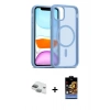 MARSİLYAN™- iPhone 11 Kılıf Siluet Minimal Prime - Siyah Buffer Hayalet Cam Ekran Koruyucu + Pers Alüminyum Kamera Lens - YL