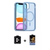 MARSİLYAN™- iPhone 11 Kılıf Siluet Minimal Prime - Siyah Buffer Hayalet Cam Ekran Koruyucu + PVD Metal Kamera Lens - TU