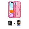 MARSİLYAN™- iPhone 11 Kılıf Siluet Minimal Prime - Siyah Buffer Hayalet Cam Ekran Koruyucu + PVD Metal Kamera Lens - TU