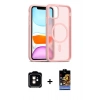 MARSİLYAN™- iPhone 11 Kılıf Siluet Minimal Prime - Siyah Buffer Hayalet Cam Ekran Koruyucu + PVD Metal Kamera Lens - TU