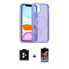 MARSİLYAN™- iPhone 11 Kılıf Siluet Minimal Prime - Siyah Buffer Hayalet Cam Ekran Koruyucu + PVD Metal Kamera Lens - TU