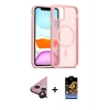 MARSİLYAN™- iPhone 11 Kılıf Siluet Minimal Prime - Siyah Buffer Hayalet Cam Ekran Koruyucu + Raze Metal Kamera Lens - SH