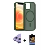 MARSİLYAN™- iPhone 11 Kılıf Siluet Minimal Prime - Siyah Buffer Hayalet Cam Ekran Koruyucu + Raze Metal Kamera Lens - MR