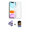 MARSİLYAN™- iPhone 11 Kılıf Siluet Minimal Prime - Siyah Buffer Hayalet Cam Ekran Koruyucu + Raze Metal Kamera Lens - MR