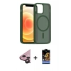 MARSİLYAN™- iPhone 11 Kılıf Siluet Minimal Prime - Siyah Buffer Hayalet Cam Ekran Koruyucu + Raze Metal Kamera Lens - SH
