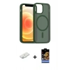 MARSİLYAN™- iPhone 11 Kılıf Siluet Minimal Prime - Siyah Buffer Hayalet Cam Ekran Koruyucu + Sarı Renkli Kamera Lens Koruma Cam