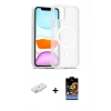 MARSİLYAN™- iPhone 11 Kılıf Siluet Minimal Prime - Siyah Buffer Hayalet Cam Ekran Koruyucu + Sarı Renkli Kamera Lens Koruma Cam