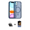 MARSİLYAN™- iPhone 11 Kılıf Siluet Minimal Prime - Siyah Buffer Hayalet Cam Ekran Koruyucu + Kamera Lens Koruma Cam - SF