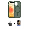 MARSİLYAN™- iPhone 11 Kılıf Siluet Minimal Prime - Siyah Buffer Hayalet Cam Ekran Koruyucu + Kamera Lens Koruma Cam - SF