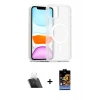 MARSİLYAN™- iPhone 11 Kılıf Siluet Minimal Prime - Siyah Buffer Hayalet Cam Ekran Koruyucu + Kamera Lens Koruma Cam - SF