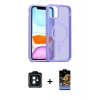 MARSİLYAN™- iPhone 11 Kılıf Siluet Minimal Prime - Siyah Buffer Hayalet Cam Ekran Koruyucu + PVD Metal Kamera Lens - SH