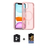 MARSİLYAN™- iPhone 11 Kılıf Siluet Minimal Prime - Siyah Buffer Hayalet Cam Ekran Koruyucu + PVD Metal Kamera Lens - YL